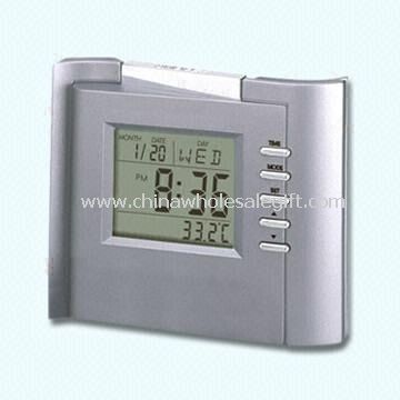 Sveglia LCD multifunzione con calendario e termometro, World Time