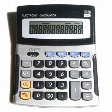 Kalkulator biurkowy z 12 cyfr i powrotem przestrzeni funkcji