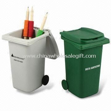 Garbage Can-shaped Pen Holders Made of Plastic