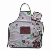 Kitchen Wear Set Includes Apron Pot Holder and Oven Mitt images
