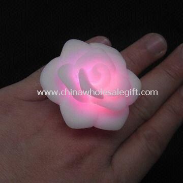 LED Flashing Rose Ring with Press Button Design
