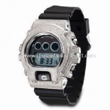 Electronic Sports Watch with Alloy Case and PU Band images