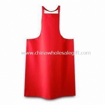 Red Cooking Apron Made of Cotton and Nonwoven Fabric