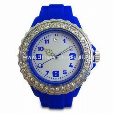 Sport Plastic Watch with Alloy Stone Bezel