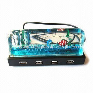 4-port Liquid USB Hub with Pen Holder and Plug-and-play Function