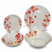 19-piece porselen Dinner Set mencakup mangkuk Salad dan sup piring images