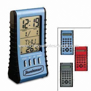 Calculadora com calendário eletrônico do LCD de relógio lado traseiro