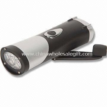 Dynamo Flashlight with Green Power and Three LEDs