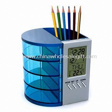 Pen indehaveren med kalender og temperatur funktion