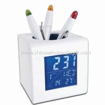 Pen indehaveren med kalender og temperatur funktioner