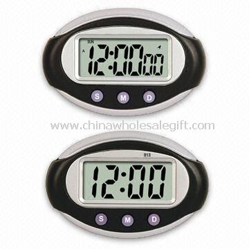 Pequenos relógios com função de alarme e calendário