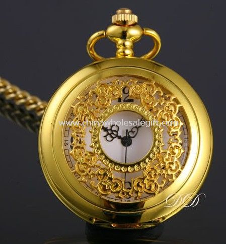 Reloj de oro de bolsillo plateado