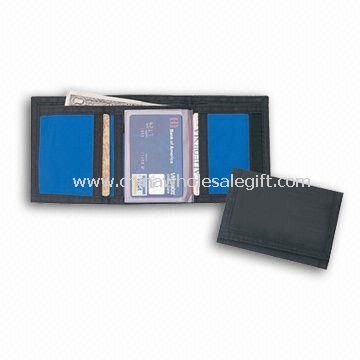 3-fold Wallet with Coin Compartment and Velcro Closure Made of 600D Polyester