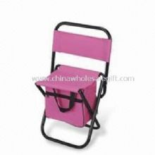 Camping Chair with Cooler Bag at Back and Steel Frame images