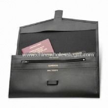 Leather Travel Wallet with Passport Holder and Different Pockets images