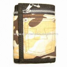 Mens Trifold Ripper Wallet Made of Cotton Fabric images