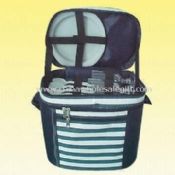 Bolsa nevera Picnic durable con 2 juegos de utensilios de plástico y vidrios images