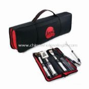 Picnic Barbecue Bag with 1.5mm Stainless Steel Blade and Tong with Wooden Handle images