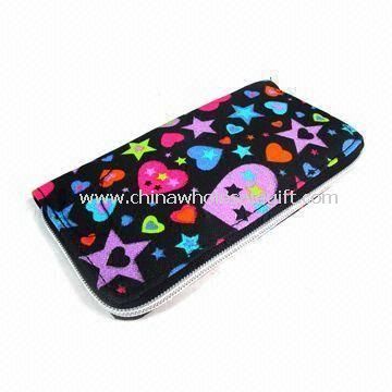 Womens Wallet in Fashionable Design with Stitching at Sides Made of Polyester