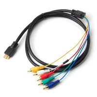 Gold HDMI to 5 RCA 5RCA Adapter AV Cable