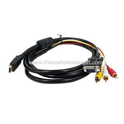 HDMI HDTV untuk VGA HD15 Y/Pb/Pr 3 RCA adaptor kabel