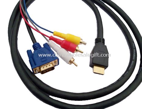 HDMI HDTV به VGA Y/سرب/روابط عمومی 3 HD15 RCA کابل آداپتور