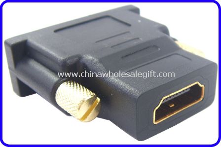 DVI-I mâle vers HDMI femelle 24K adaptateur convertisseur Or