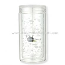Transparent double wall glass cup images