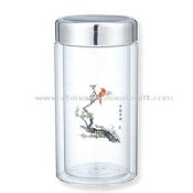 360ml double wall glass cup images