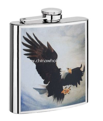 8OZ S/S Hip Flask with silk screen Printing