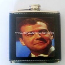 Leather-wrapped 2oz Hip Flask images
