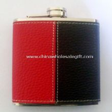Leather-wrapped 3oz Water Transfer Hip Flask images