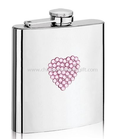 Coração impressão Hip Flask S / S