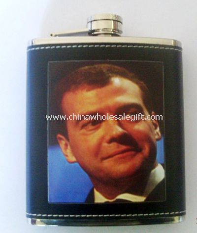 Leather-wrapped 2oz Hip Flask
