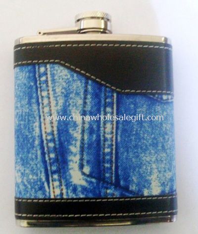 Leather-wrapped 4oz Hip Flask