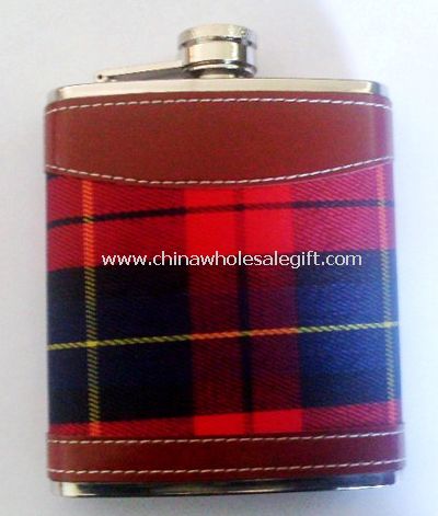 Leather-wrapped 5oz Hip Flask