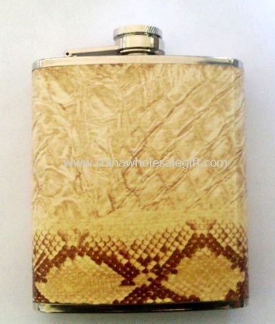 Leather-wrapped Hip Flask