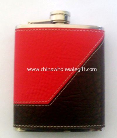 Leather-wrapped Water Transfer Hip Flask