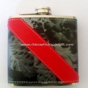 Leather-wrapped Water Transfer Hip Flask images