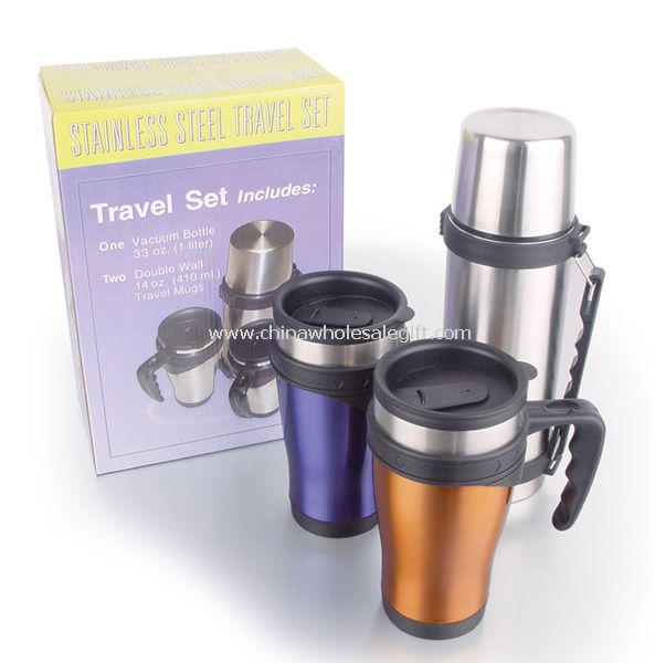 Stainless steel perjalanan mug Gift Set