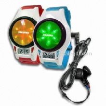 LCD Digital Wristwatch with FM Radio and Flashing Light images