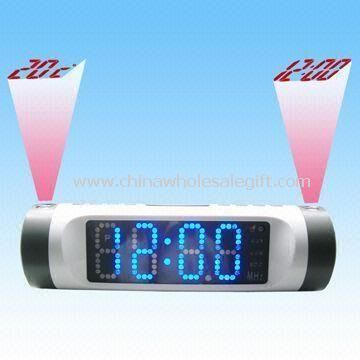 Novelty LED Clock with Time and Temperature Projection