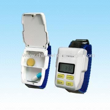 Multifunction Pill Box in Watch Design with Five Alarm Time Setting Functions