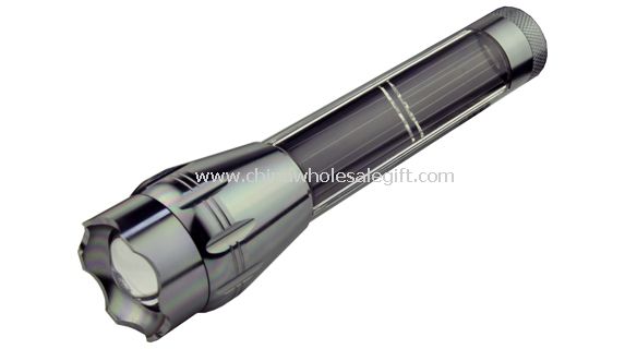 1W LED zoom solar torch