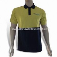 Mens Short-sleeved Polo Shirt with Cotton Knit Pique images