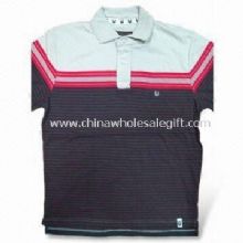 Mens Short Sleeves Polo Shirt Made of 100% Cotton Yarn Dye Jersey 180G images