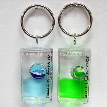 Líquido acrílico Aqua-estilo llavero con diseños personalizados