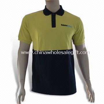 Mens Short-sleeved Polo Shirt with Cotton Knit Pique