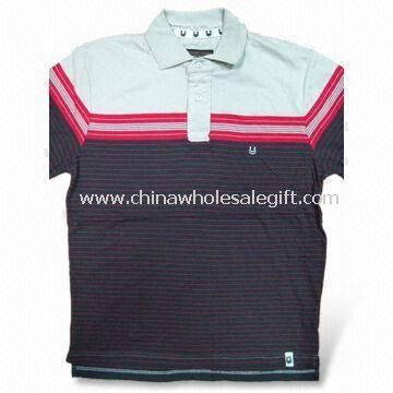 Mens Short Sleeves Polo Shirt Made of 100% Cotton Yarn Dye Jersey 180G