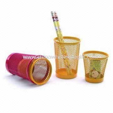 Colorful Metal Mesh Pencil and Clip Holder